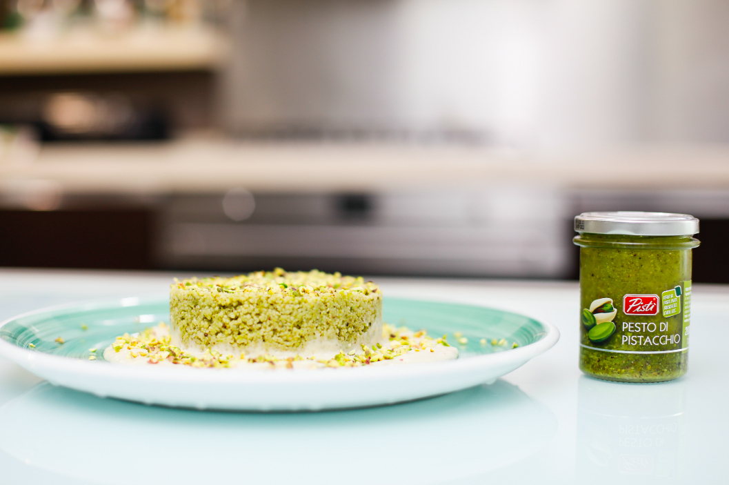 Cuscus al pesto di pistacchio in salsa taleggio Pistì